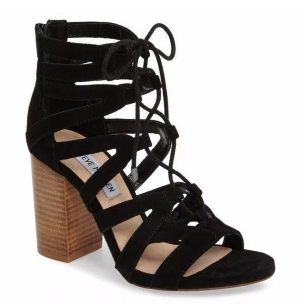 Steve Madden Black Caged Gladiator Heels